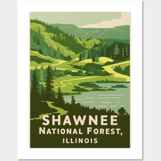 Shawnee National Forest Retro Vintage Travel Wall Art by Perspektiva